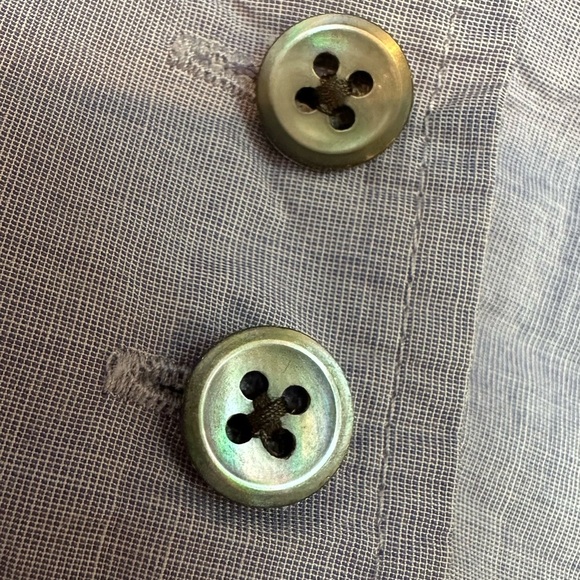 J. Crew Periwinkle Blue Button-Up Shirt with Gold Sequin Stripe Accents Size 6 S - Picture 6 of 13